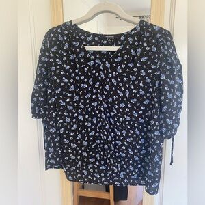 Madewell Floral Short Sleeve Blouse